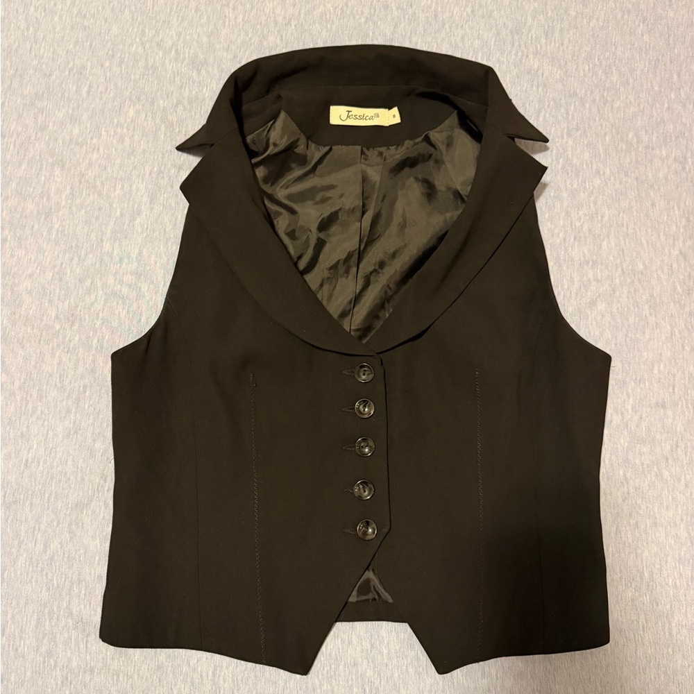 Y2K Jessica Buttoned Vest - Size 8